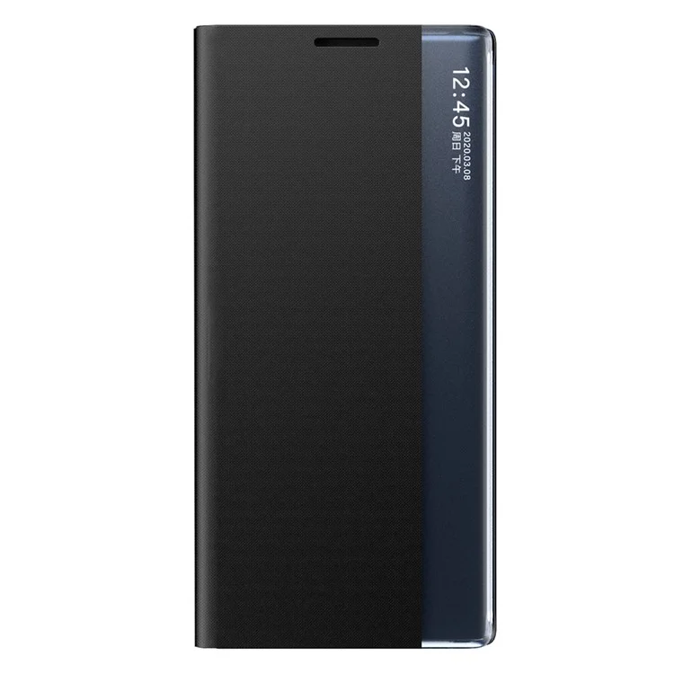 Per Samsung Galaxy S23+ Side View Window Phone Shell Foldable Stand PU Leather Protective Cover - Nero
