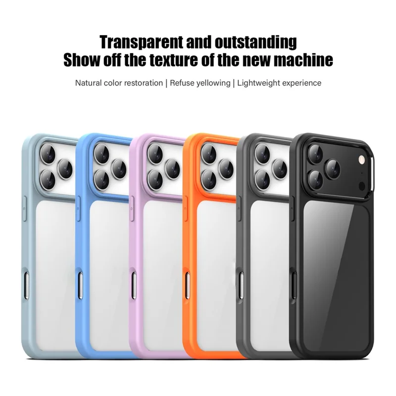 For iPhone 17 Pro Max Case Shockproof Slim Hard PC+Soft TPU Phone Cover - Black