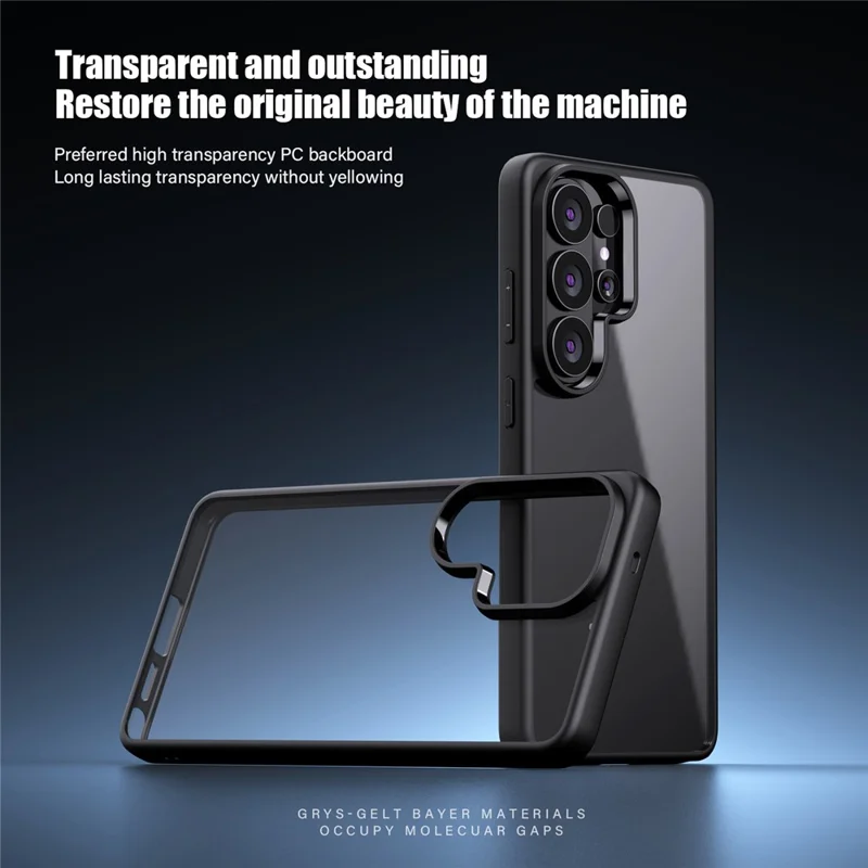 For Samsung Galaxy S26 Ultra Case Shockproof Slim Hard PC+Soft TPU Phone Cover - Black