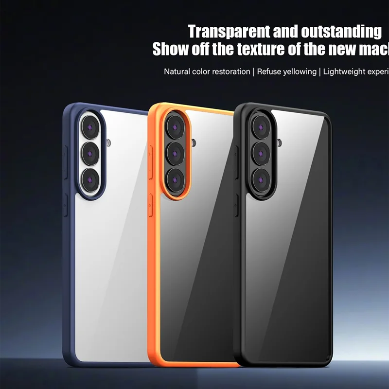 For Samsung Galaxy S26+ Case Shockproof Slim Hard PC+Soft TPU Phone Cover - Black