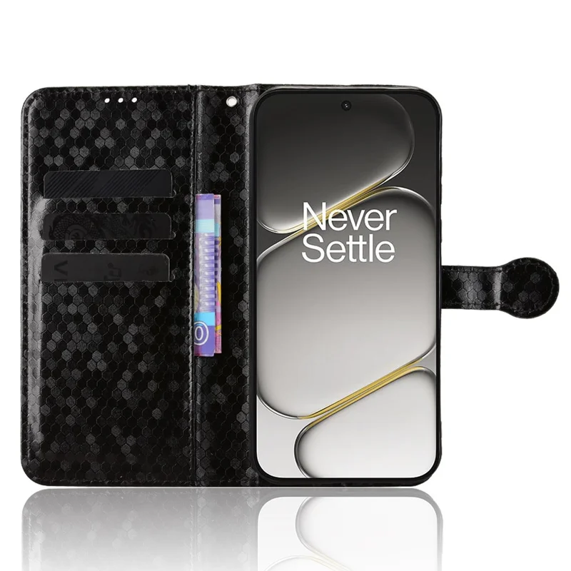 Etui portfelowe z wzorem kropek do OnePlus Turbo 6V 5G, pokrowiec z imitacji skóry PU z paskiem na nadgarstek – czarny