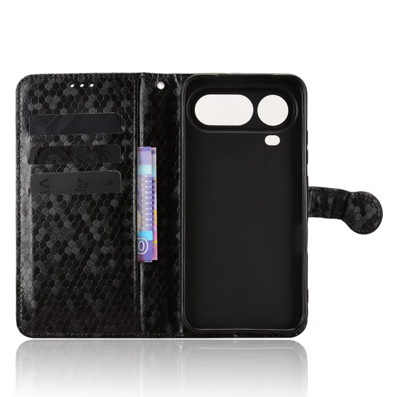 Capa Carteira para Honor Magic8 Pro Air 5G com Estampa de Padrão de Pontos, Capa de Couro PU com Alça de Pulso - Preto