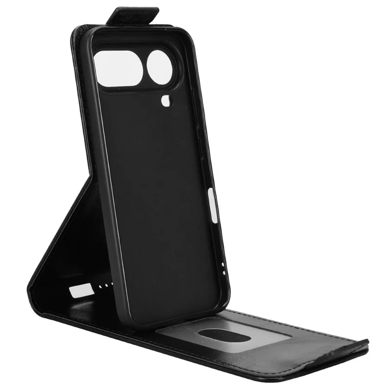 Étui support pour Honor Magic8 Pro Air 5G, étui à rabat vertical magnétique en cuir avec porte-cartes - Noir