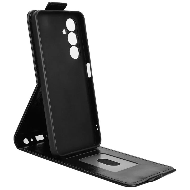 Étui support pour ZTE nubia V80 Max 4G, étui à rabat vertical magnétique en cuir pour téléphone avec porte-cartes - Noir