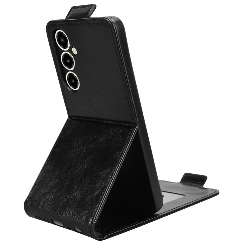 Étui support pour ZTE nubia V80 Max 4G, étui à rabat vertical magnétique en cuir pour téléphone avec porte-cartes - Noir
