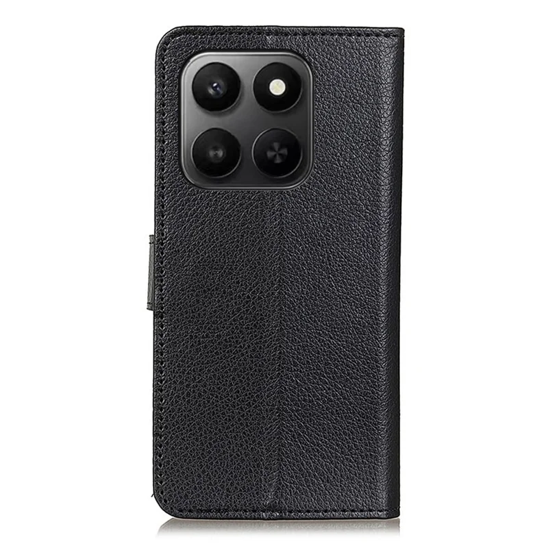 Wallet Case For Honor X7d 5G  /  X7d 4G  /  400 Smart 4G  /  400 Smart 5G PU Leather Phone Cover Litchi Texture - Black