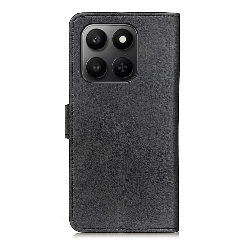 Leather Case For Honor X7d 5G  /  X7d 4G  /  400 Smart 4G  /  400 Smart 5G Cowhide Texture Wallet Stand Phone Cover - Black