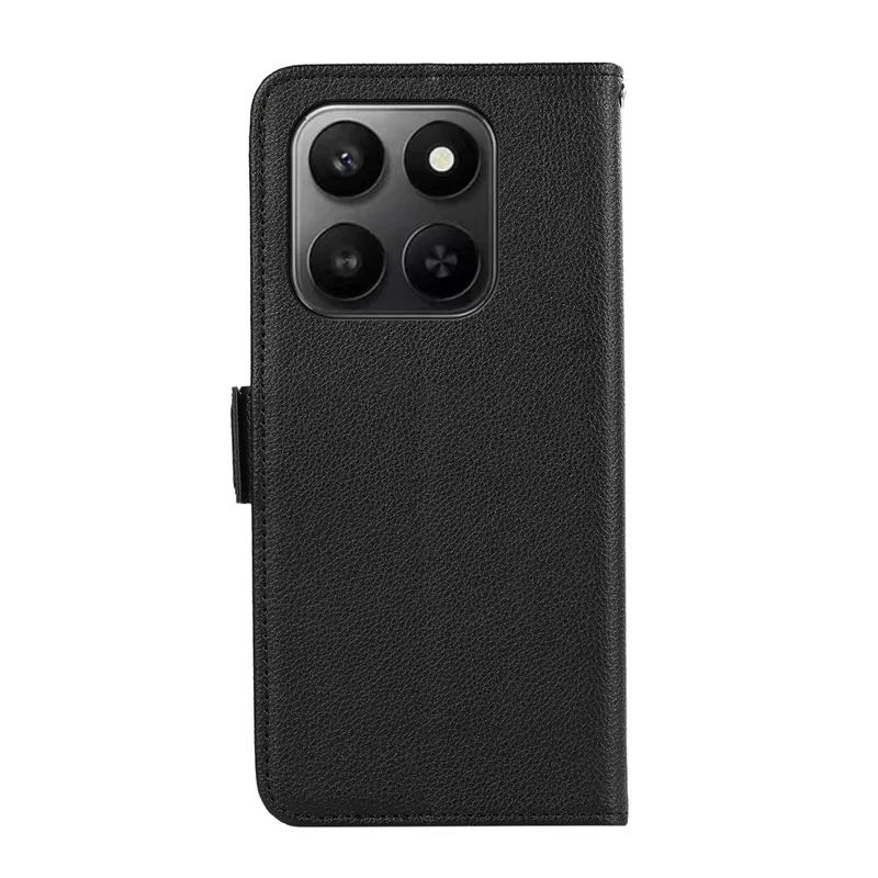 ABEEL Leather Case For Honor X7d 5G  /  X7d 4G  /  400 Smart 4G  /  400 Smart 5G Litchi Texture RFID Blocking Phone Cover - Black