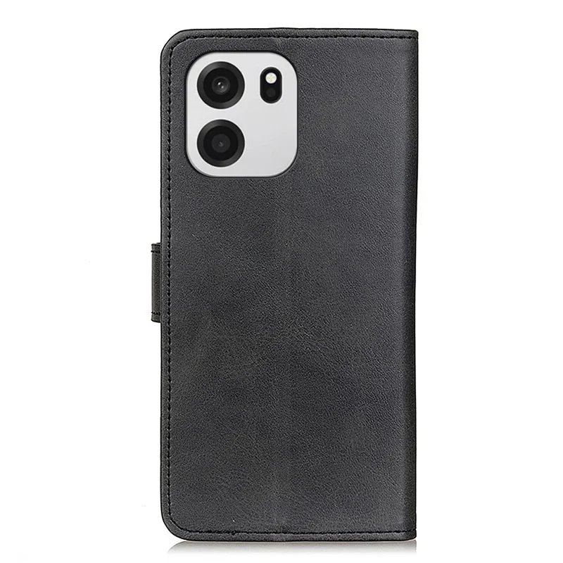 For OnePlus Turbo 6 5G  /  6V 5G Case Cowhide Texture Leather Wallet Stand Phone Cover - Black