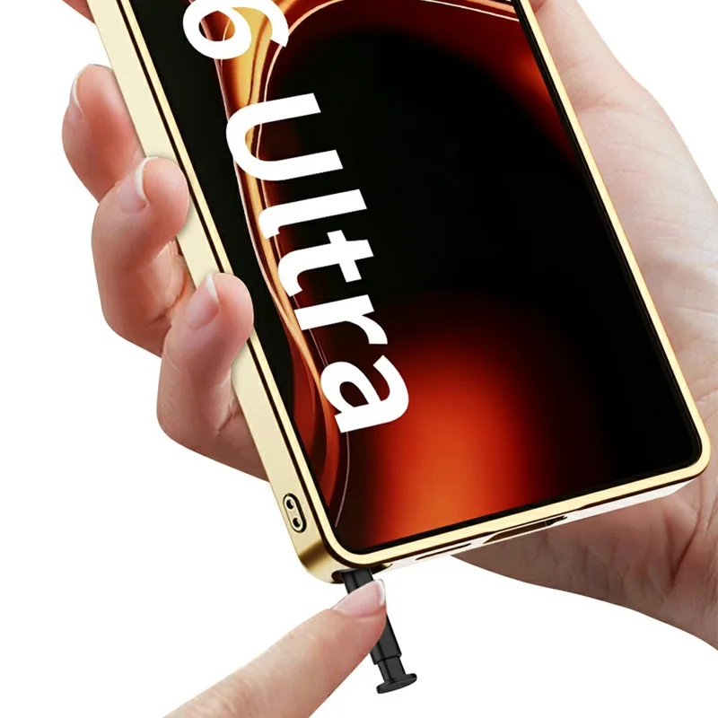 GKK Für Samsung Galaxy S26 Ultra Tasche Hirschmuster Verchromter Rahmen Leder TPU PC Handyhülle - Kohlefaser-Optik