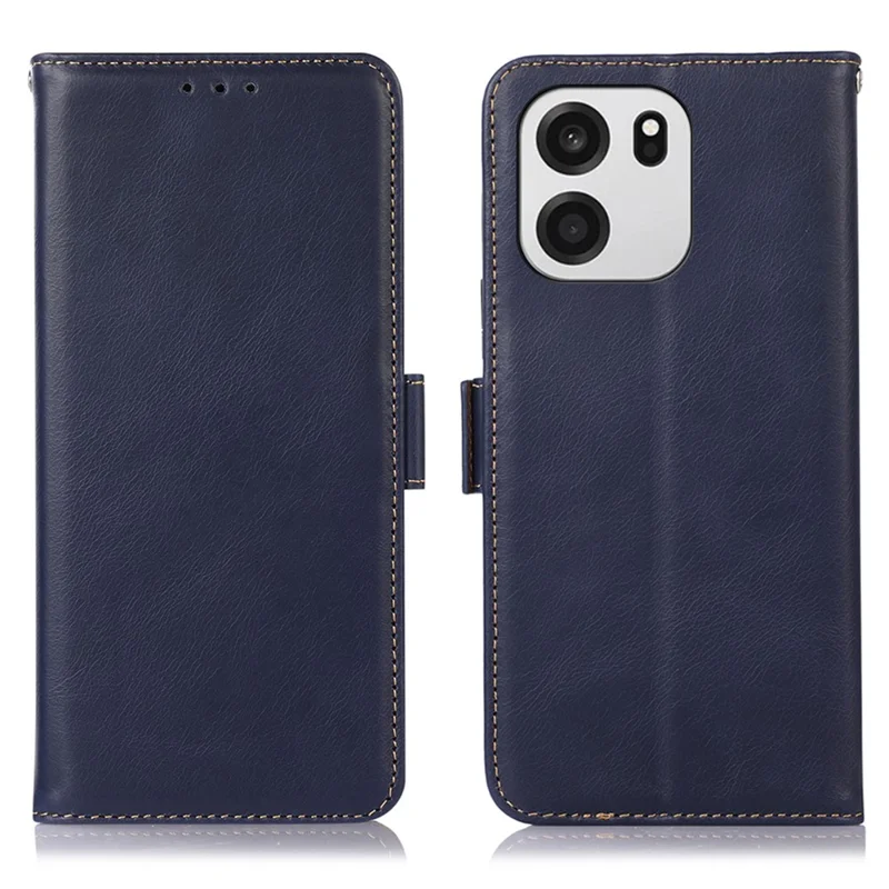 Futerał na OnePlus Turbo 6V 5G / Turbo 6 5G z portfelem z prawdziwej skórki wołowej z zabezpieczeniem RFID - Niebieski