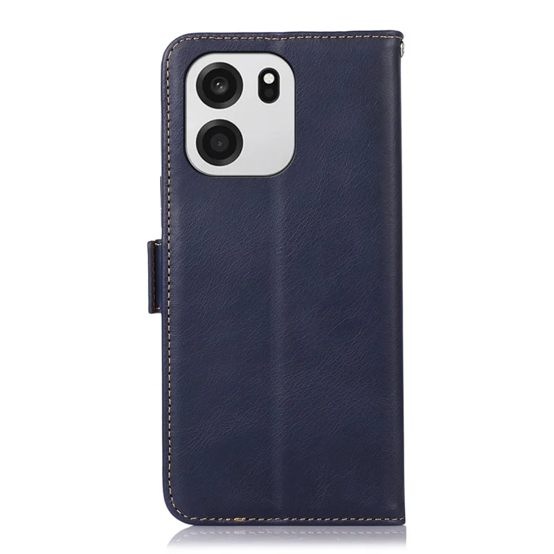 Futerał na OnePlus Turbo 6V 5G / Turbo 6 5G z portfelem z prawdziwej skórki wołowej z zabezpieczeniem RFID - Niebieski