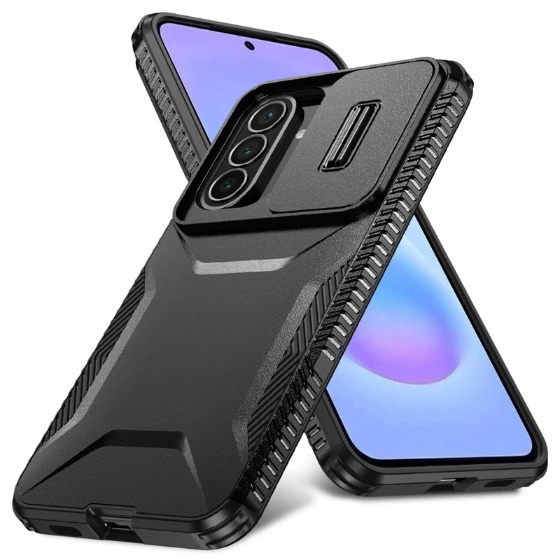 For Samsung Galaxy A57 5G Case Camshield TPU + PC Phone Cover Non-Slip Side Edge - Black