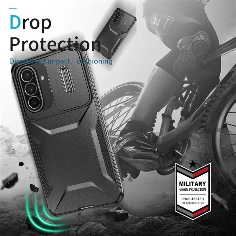 For Samsung Galaxy A57 5G Case Camshield TPU + PC Phone Cover Non-Slip Side Edge - Black