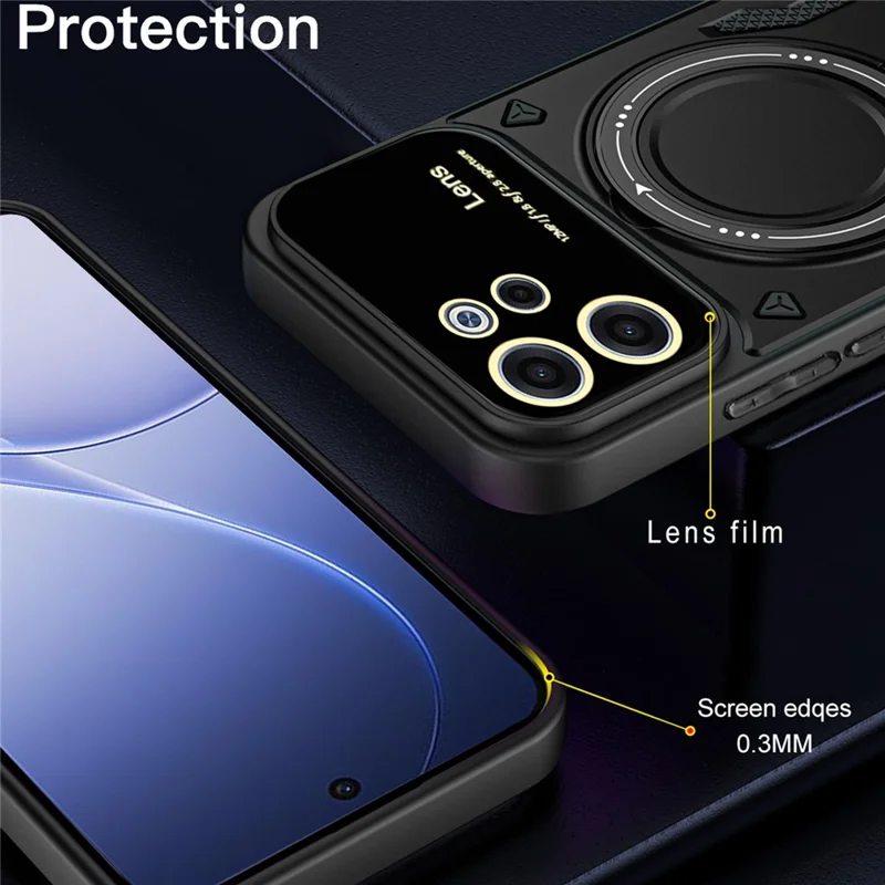 For Oppo Reno15 F 5G Case Rotating Magnetic Kickstand PC + TPU Phone Cover - Red