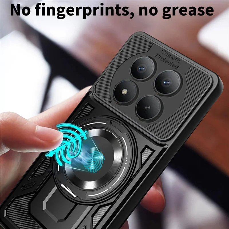 Cover Magnetico per Xiaomi Poco M8 Pro 5G / Redmi Note 15 Pro+ 5G (Global) con Supporto Girevole TPU + PC per Telefono - Nero