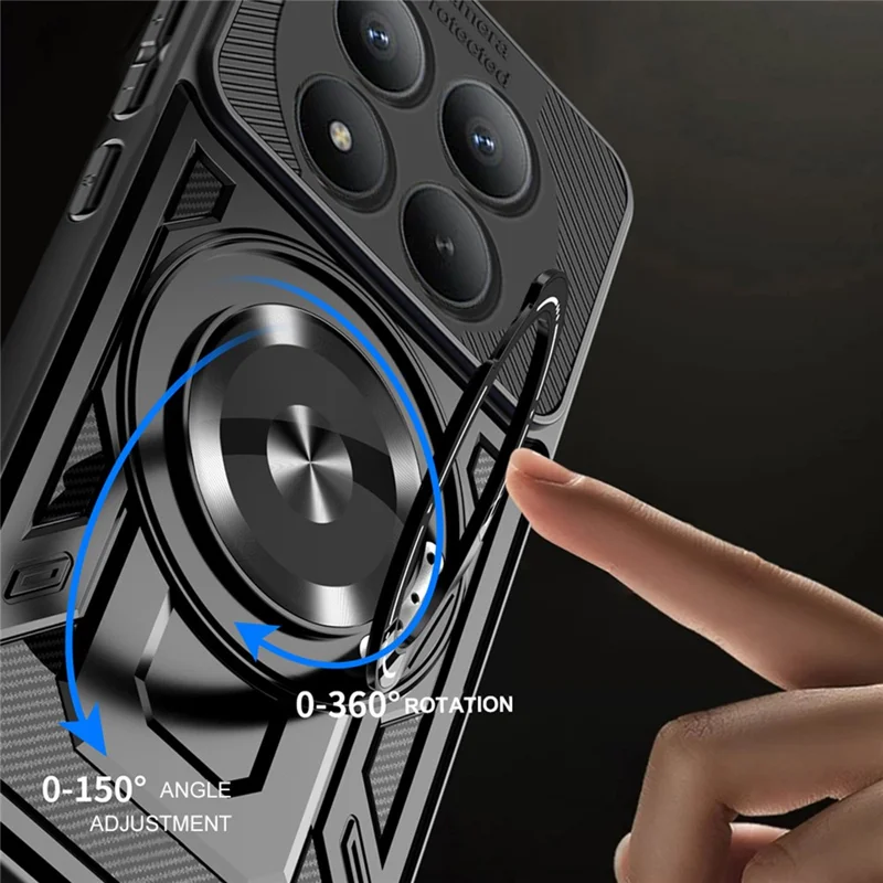 Magnetic Case For Xiaomi Poco M8 Pro 5G  /  Redmi Note 15 Pro+ 5G (Global) Rotating Kickstand TPU + PC Phone Cover - Sapphire