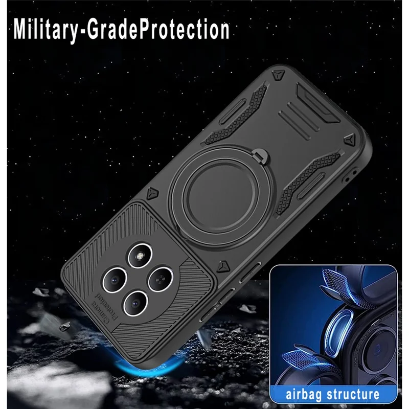 Magnetic Case For Xiaomi Poco M8 5G  /  Redmi Note 15 5G (Global) Shockproof TPU + PC Phone Back Cover with Kickstand - Rose Gold