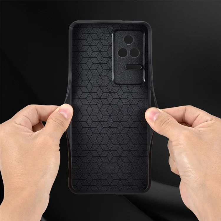 AZNS Per Xiaomi Poco F4 5G / Redmi K40S 5G Imprinted Pattern PU Leather Coated TPU Cover Anti-slip Side Edge Drop-proof Phone Case - Marrone