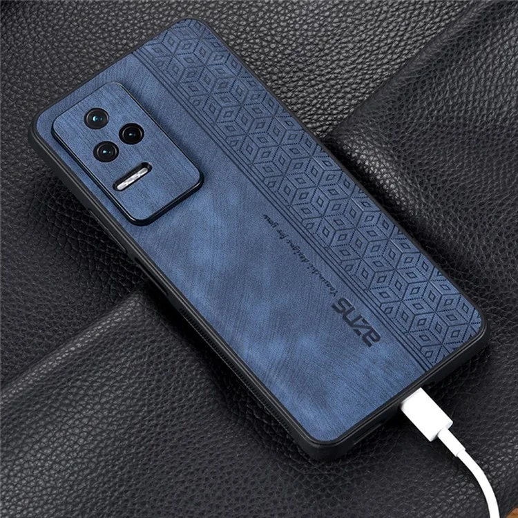 AZNS Per Xiaomi Poco F4 5G / Redmi K40S 5G Imprinted Pattern PU Leather Coated TPU Cover Anti-slip Side Edge Drop-proof Phone Case - Marrone