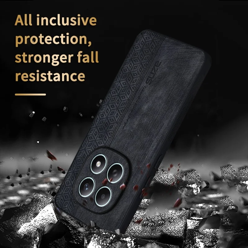Capa AZNS para Xiaomi Redmi Note 15 4G (Global) em Couro PU com Revestimento TPU, Capa Protetora para Telemóvel - Castanho