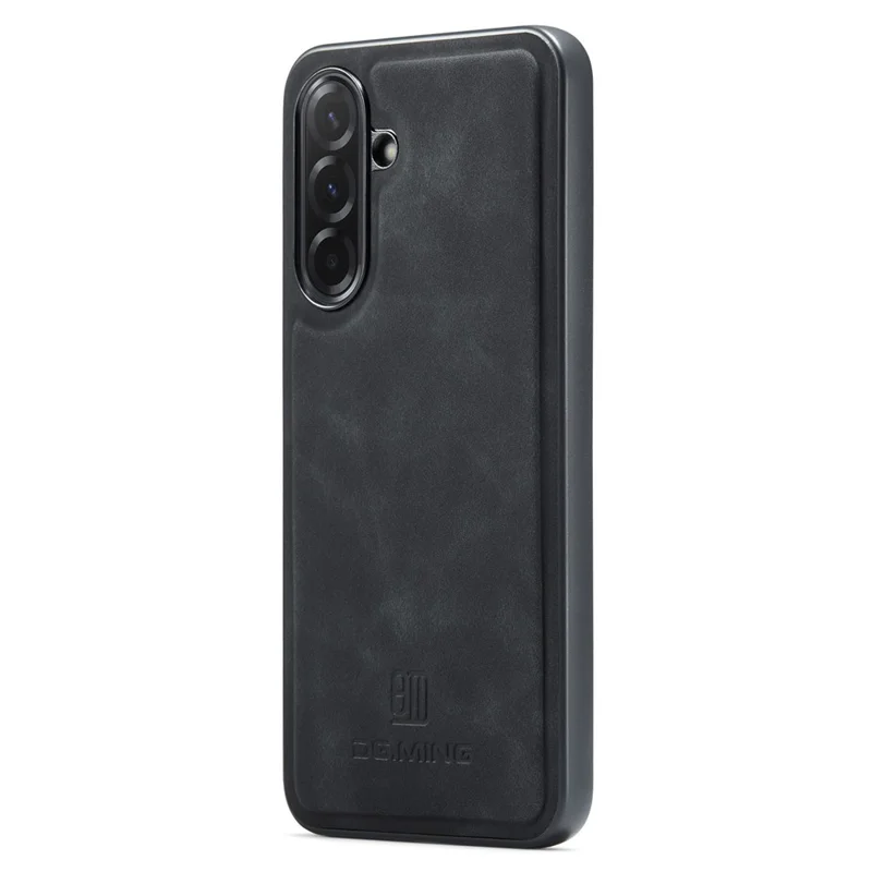 DG.MING Für Samsung Galaxy A37 5G Hülle PU-Leder-beschichtete PC + TPU Hybrid-Handytasche - Schwarz