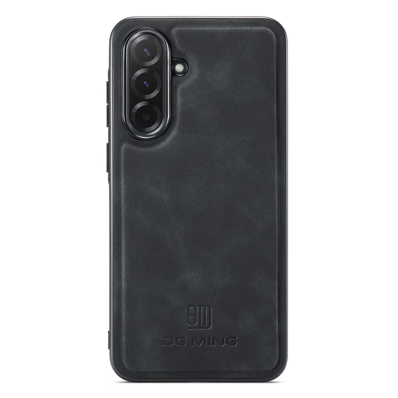 DG.MING Für Samsung Galaxy A37 5G Hülle PU-Leder-beschichtete PC + TPU Hybrid-Handytasche - Schwarz