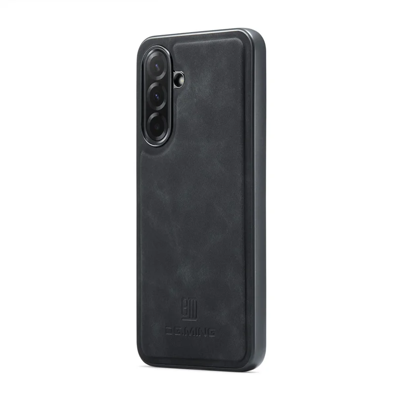 DG.MING M2 Series for Samsung Galaxy A37 5G Magnetic Case PU + PC + TPU Phone Cover Detachable Wallet Kickstand - Black