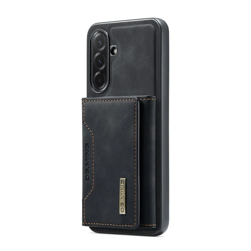 DG.MING M2 Series for Samsung Galaxy A37 5G Magnetic Case PU + PC + TPU Phone Cover Detachable Wallet Kickstand - Black