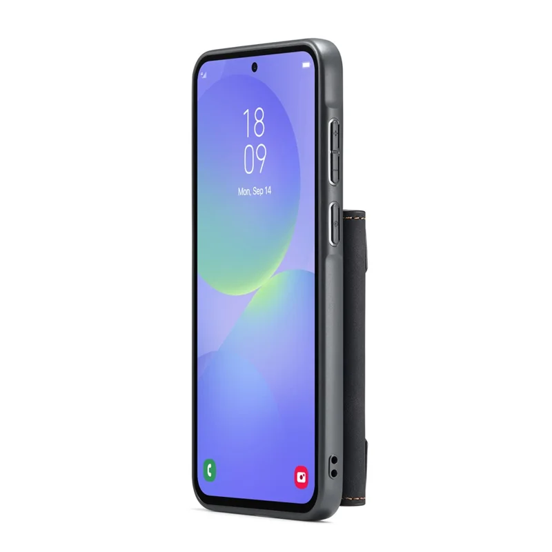 DG.MING M2 Series for Samsung Galaxy A37 5G Magnetic Case PU + PC + TPU Phone Cover Detachable Wallet Kickstand - Black