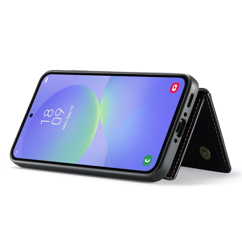 DG.MING M2 Series for Samsung Galaxy A37 5G Magnetic Case PU + PC + TPU Phone Cover Detachable Wallet Kickstand - Black