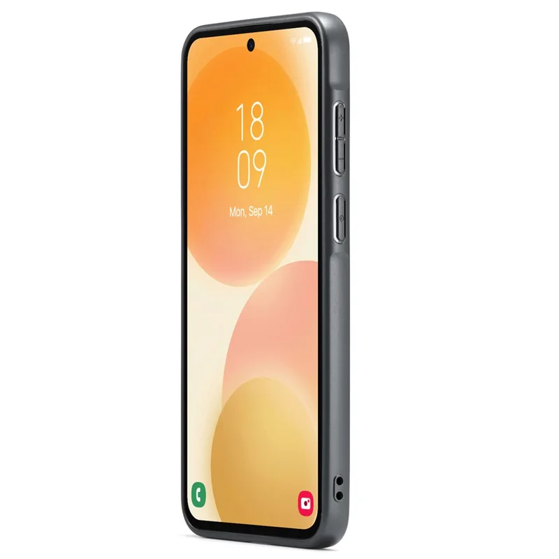 DG.MING For Samsung Galaxy A57 5G Case PU Leather Covered PC + TPU Hybrid Phone Shell - Black