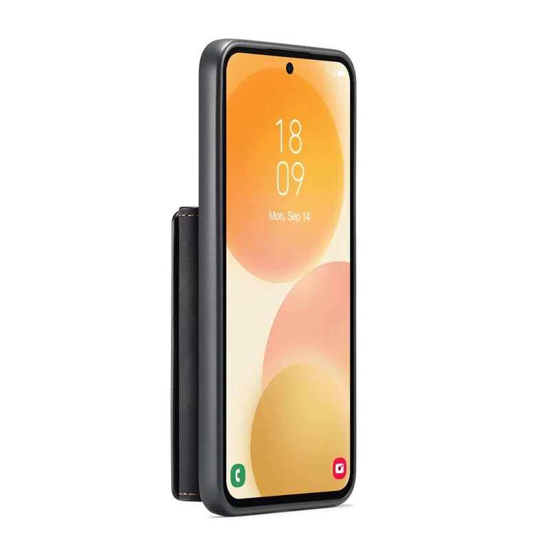 DG.MING M2 Series for Samsung Galaxy A57 5G Magnetic Case PU + PC + TPU Phone Cover Detachable Wallet Kickstand - Black