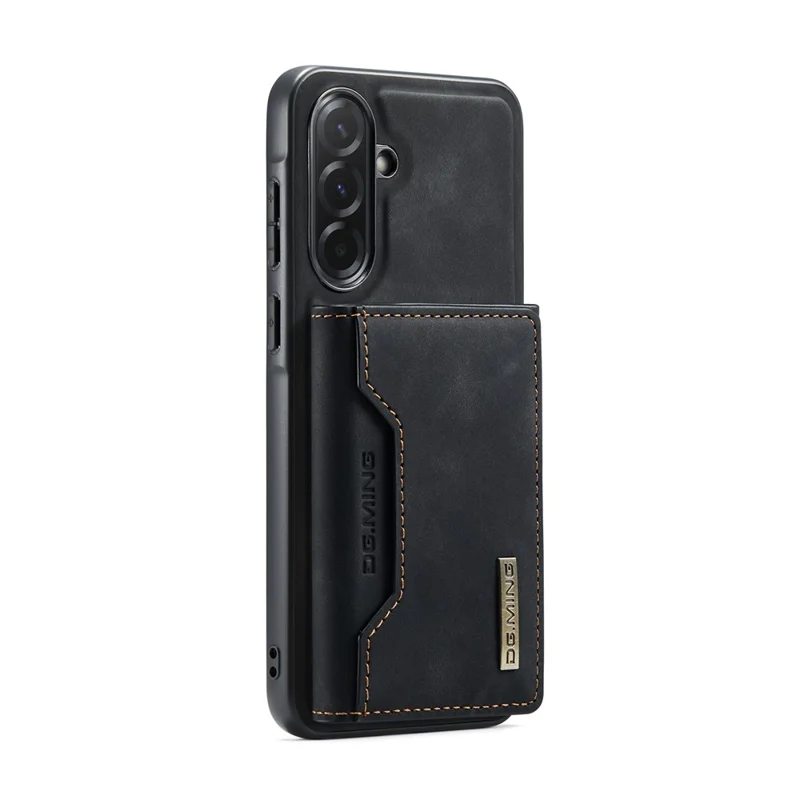 DG.MING M2 Series for Samsung Galaxy A57 5G Magnetic Case PU + PC + TPU Phone Cover Detachable Wallet Kickstand - Black