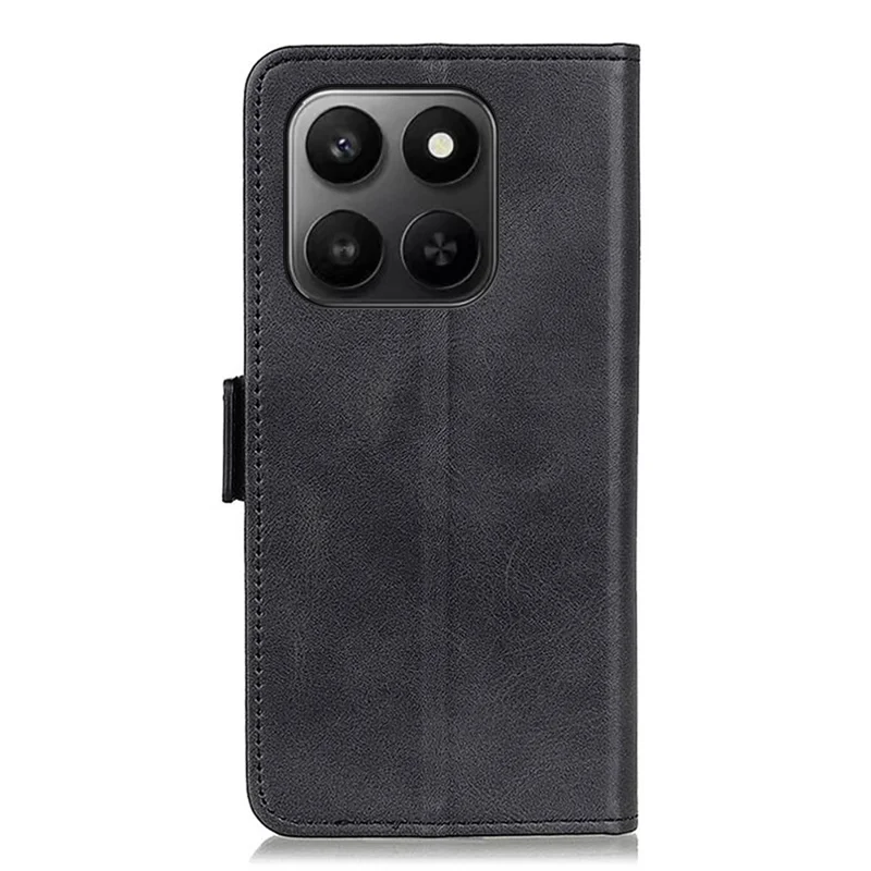 Phone Case For Honor X7d 5G  /  X7d 4G  /  400 Smart 4G  /  400 Smart 5G Stand Cowhide Texture PU Leather Cover - Black