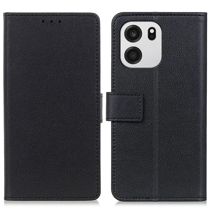 Futerał do OnePlus Turbo 6 5G / 6V 5G z kieszenią na kartę, podstawką i skórą PU - Czarny