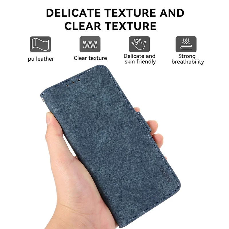 ABEEL PU Leather Case For Honor X7d 5G  /  X7d 4G  /  400 Smart 4G  /  400 Smart 5G Folio Stand View RFID Blocking Phone Cover - Blue