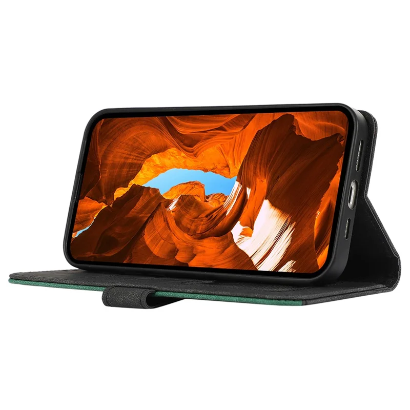 ABEEL For OnePlus Turbo 6 5G  /  6V 5G Case Color Splicing Leather Flip Phone Cover RFID Blocking - Black