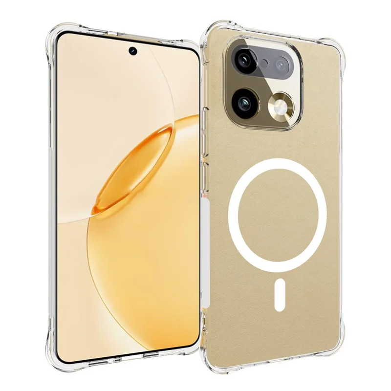 Köp i stort för Realme 16 Pro+ 5G Magnetisk TPU-hölster Mot fall Skärmrygg - Transparent