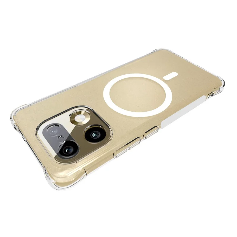 Köp i stort för Realme 16 Pro+ 5G Magnetisk TPU-hölster Mot fall Skärmrygg - Transparent