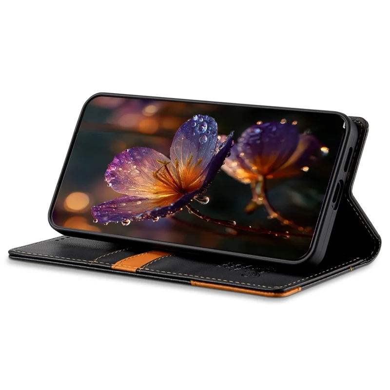 N.BEKUS P3 غطاء قابل للطي مع حامل لهاتف شاومي ريدمي نوت 15 4G (عالمي) / 15 5G (عالمي) / بوكو M8 5G، محفظة بطبقة واقية من التتبع الإلكتروني، مصنوعة من جلد PU، باللون الأسود