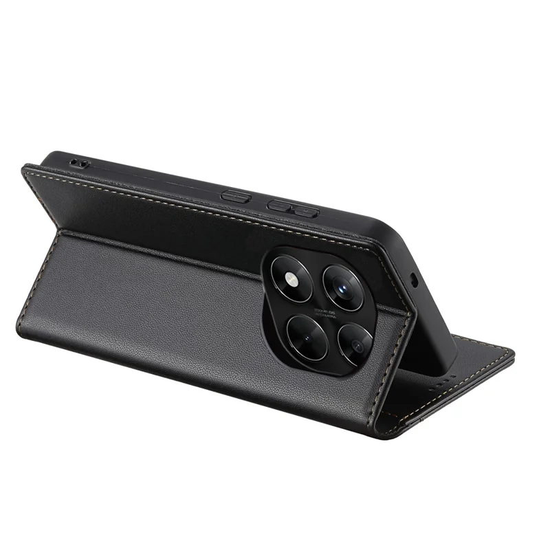 N.BEKUS P3 For Xiaomi Redmi Note 15 Pro+ 5G (Global)  /  Poco M8 Pro 5G Case RFID Blocking Wallet Stand PU Leather Flip Phone Cover - Black