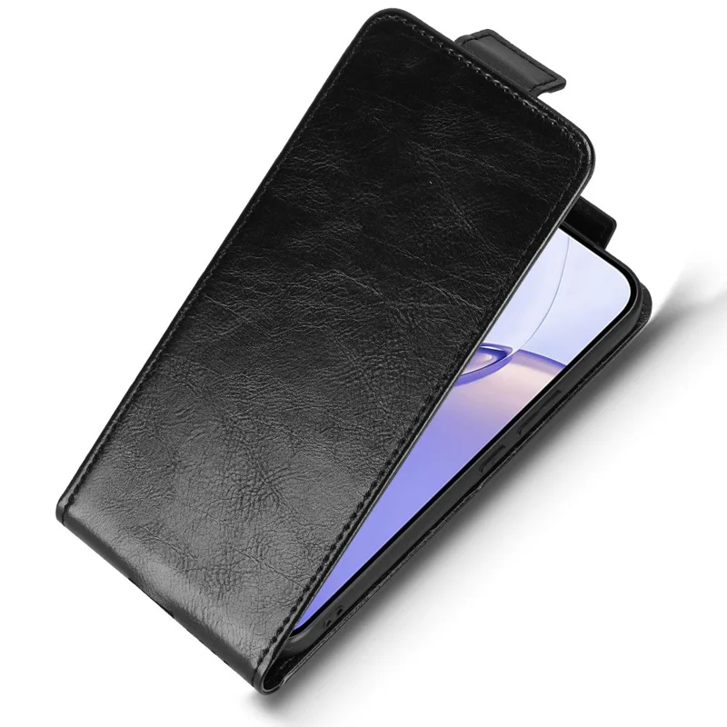 Funda con soporte para Realme 16 Pro 5G, carcasa de cuero con cierre magnético, apertura vertical y ranura para tarjetas - Negro