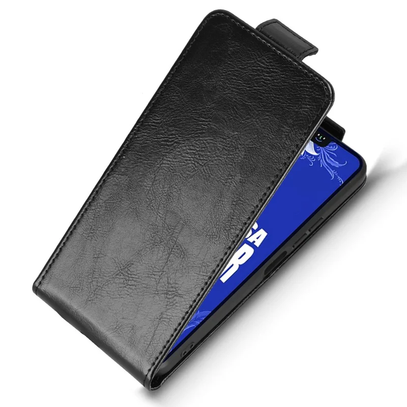 For TECNO Spark Go 3 Stand Case Magnetic Clasp Vertical Flip Leather Phone Cover with Card Holder - Black