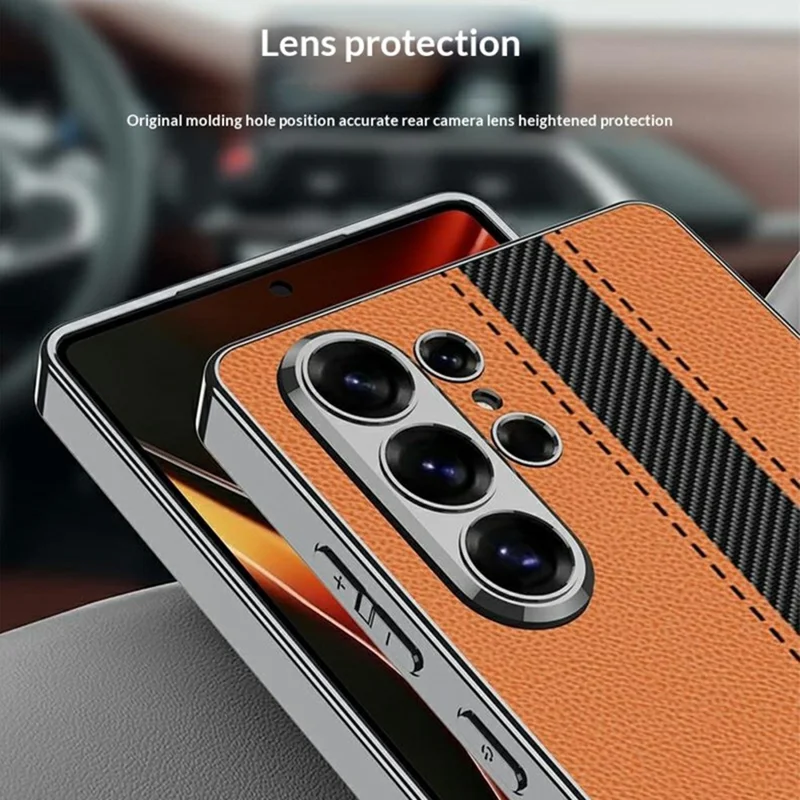 GKK pour Samsung Galaxy S26 Ultra Étui Électrolyse Couleur Contraste Cuir Arrière Support de Chargement Sans Fil - Noir