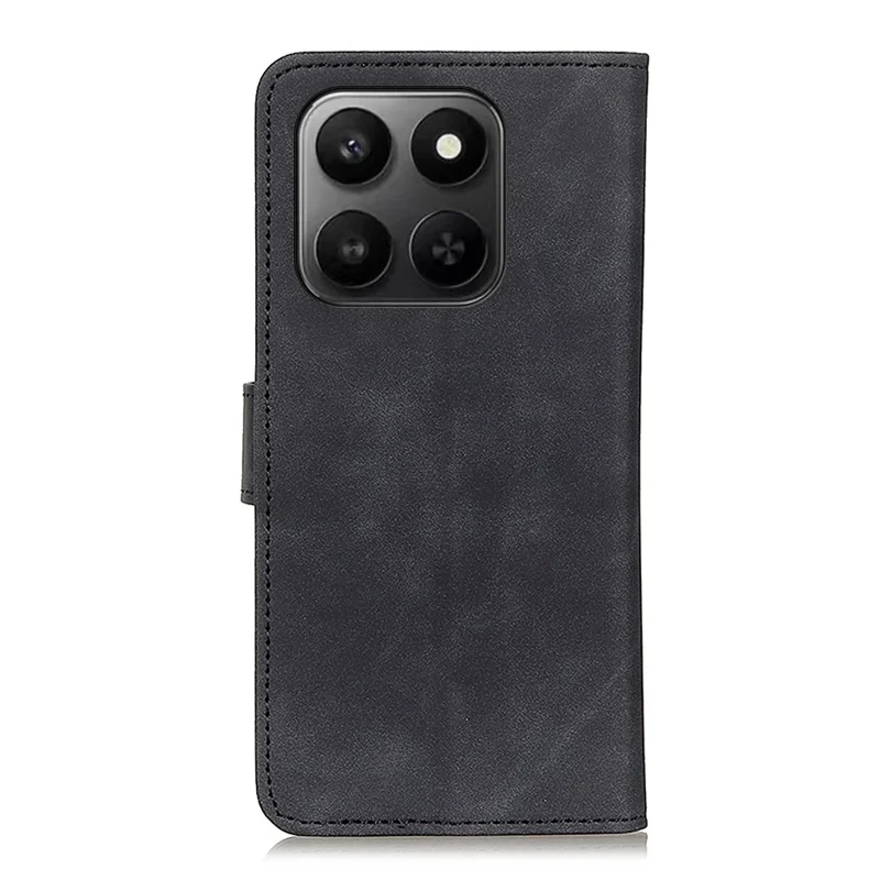 KHAZNEH PU Leather Case for Honor 400 Smart 4G / 400 Smart 5G / X7d 5G / X7d 4G Retro Texture Phone Cover - Black