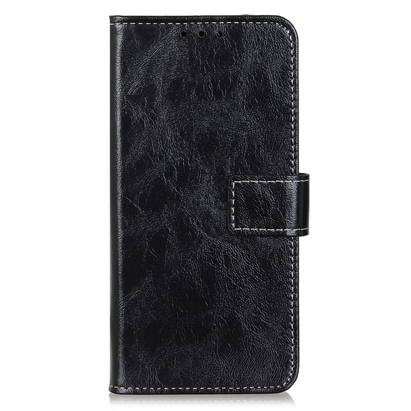 For OnePlus Turbo 6V 5G / Turbo 6 5G Case Wallet Leather Phone Cover Crazy Horse Texture - Black