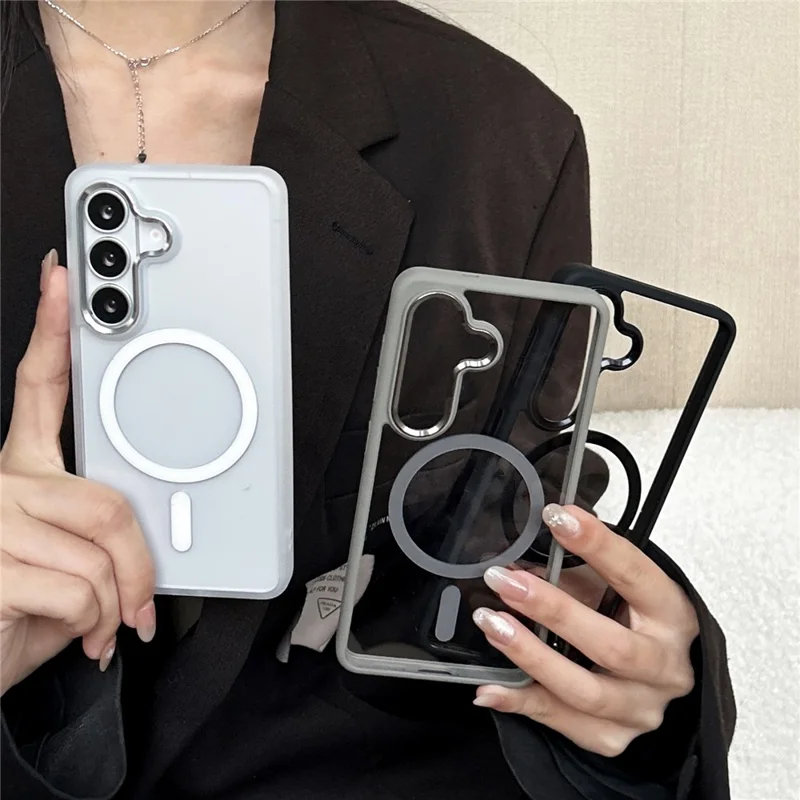 For Samsung Galaxy S26 Magnetic Case Anti-Drop TPU + PC Phone Cover - White