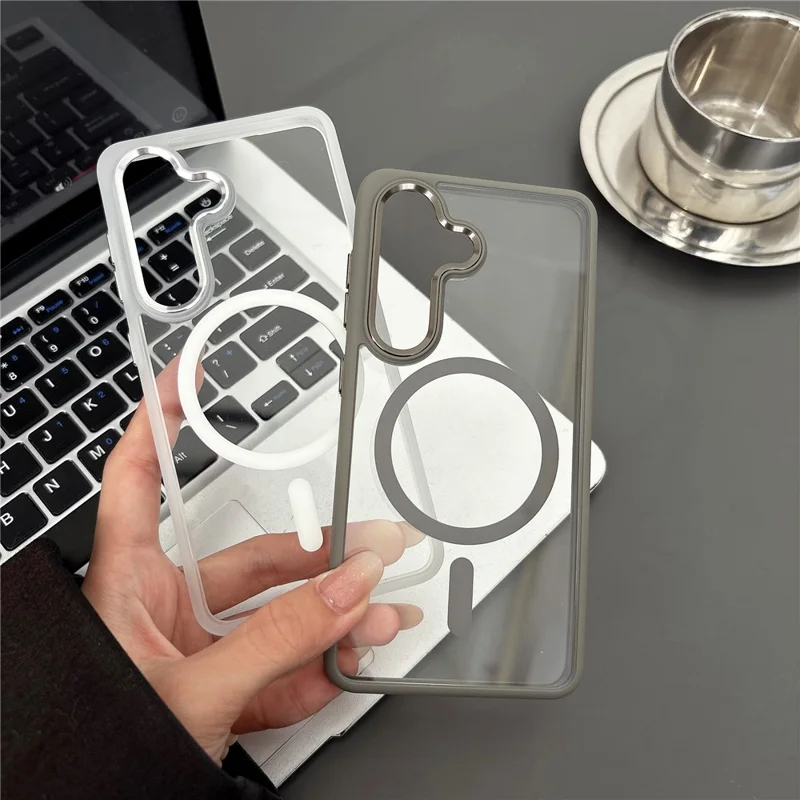 For Samsung Galaxy S26+ Magnetic Case Anti-Drop TPU + PC Phone Cover - White