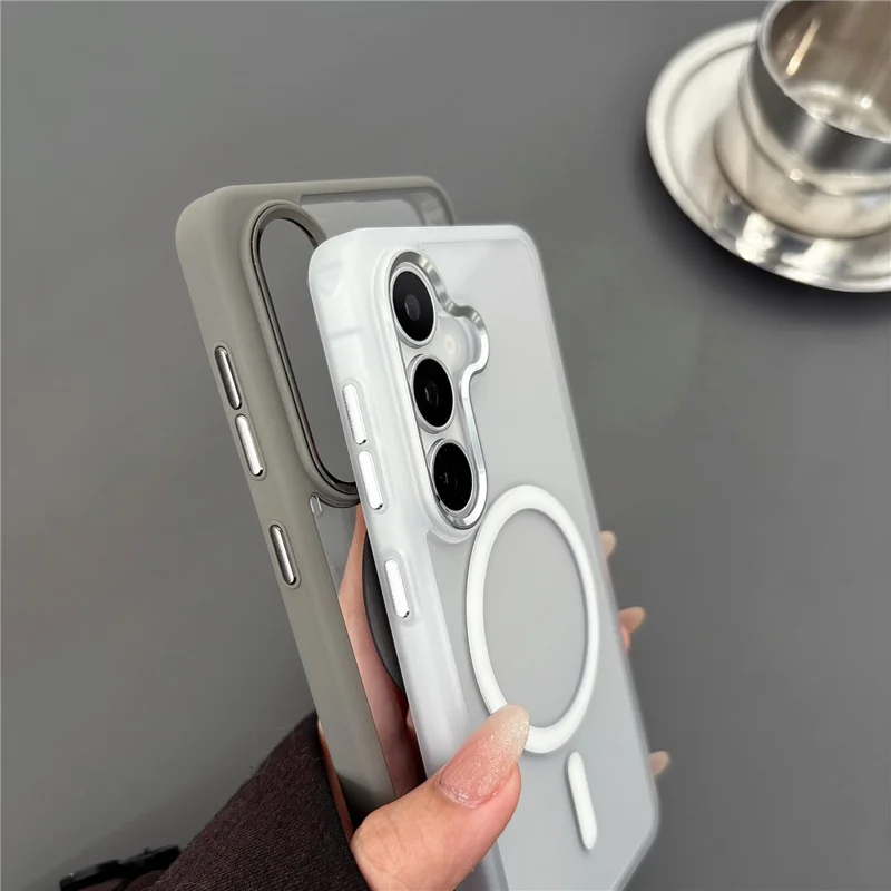 For Samsung Galaxy S26+ Magnetic Case Anti-Drop TPU + PC Phone Cover - White